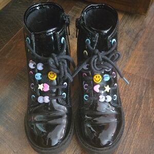 The Children's Place Black Boots with Colorful Charms